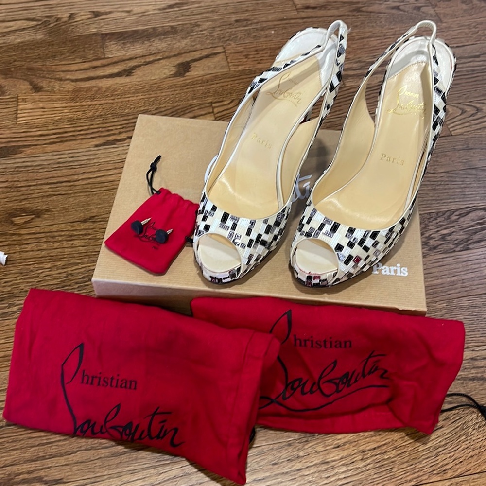 Christian Louboutin Argento Black White